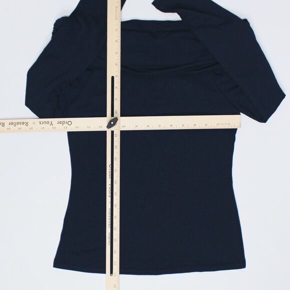 NWT White House Black Market Passporter Off-The-Shoulder Top Navy Blue Women XS - Picture 10 of 11